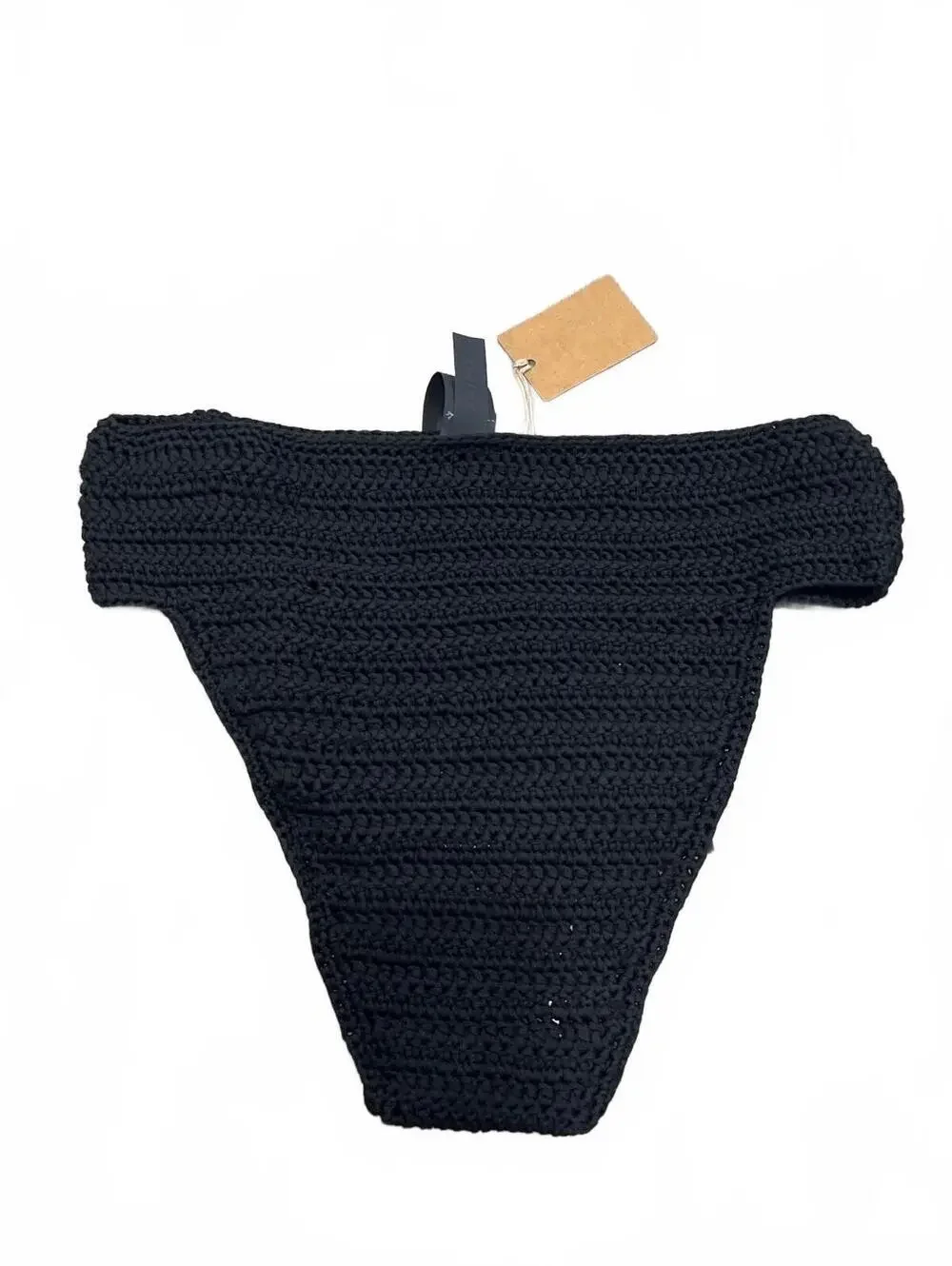 Skims crochet swim bikini bottom in Onyx
